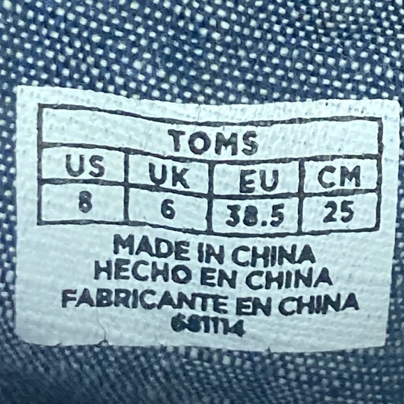 TOMS Desert Wedge Espadrille Canvas Shoes in Whisper - Size 8 - Picture 9 of 13